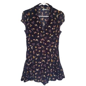 Junior's/Women's Kimchi Blue button-down romper size 4- black with floral print